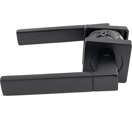 Изображение товара Комплект для межкомнатной двери PAULINIDOR ручки 521-03 + сантехническая магнитная защелка 5096 + завертка AL 03, черный 521-035096AL03BL