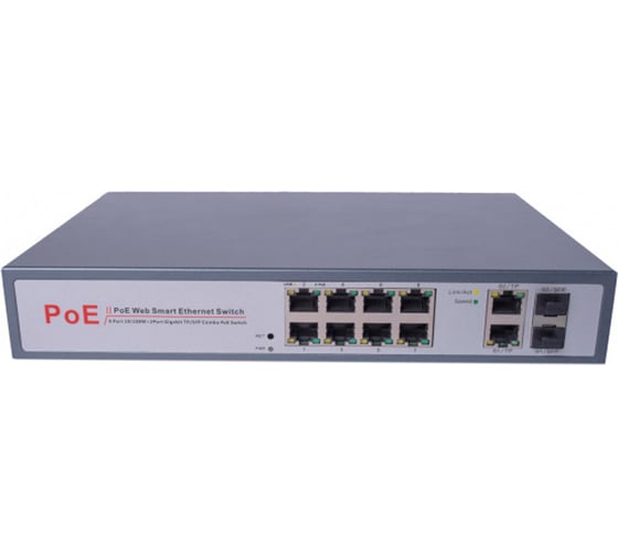 Изображение товара Управляемый poe коммутатор ComOnyx 8 poe + 2 combo, co-swp8fm, 200-028