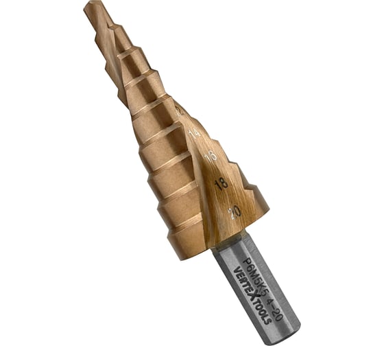 Изображение товара Сверло ступенчатое кобальт Р6М5К5, 4x20 мм Vertextools 5-4-20