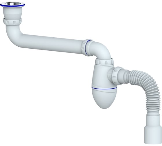 Изображение товара Сифон Unicorn 1 1/2 ac21 со смещением, с гофрой 40x40/50 553589