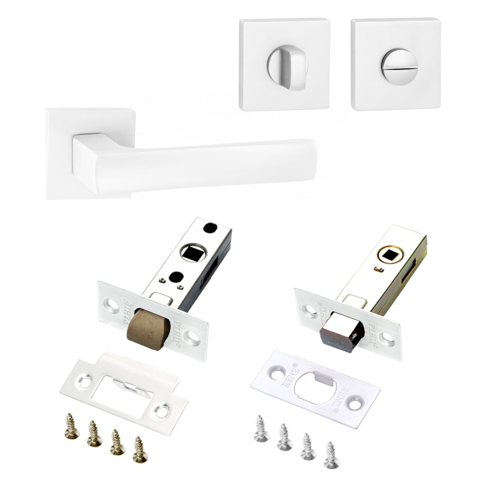 Изображение товара Комплект для межкомнатной двери PAULINIDOR ручки 527-03 защелка 5-45 завертка AL 03 задвижка BK 45 