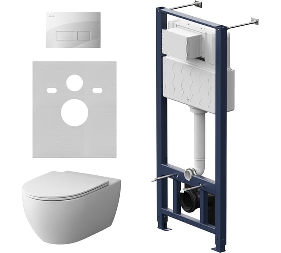Изображение товара Комплект AM.PM инсталляция с клавишей Pro S белый с подвесным унитазом Awe FlashClean с сид м/лифт IS47001.111700