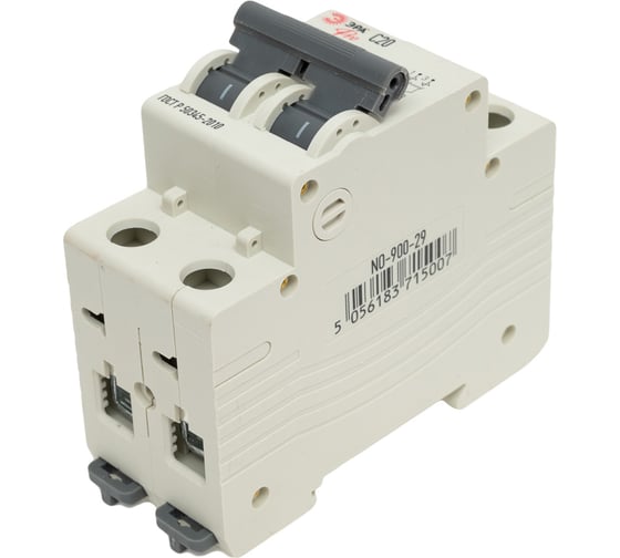 Изображение товара Автоматический выключатель ЭРА Pro NO90029 ВА47-29, 2P, 20А, кривая C Б0031761