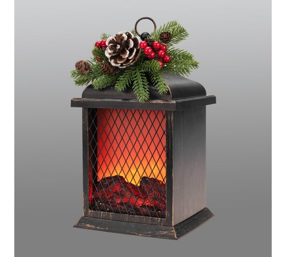 Изображение товара Светодиодный камин Neon-Night Рождество, с эффектом живого огня, 15x14x26 см, батарейки 2хС (не в комплекте) и USB, бронзовый 511-027