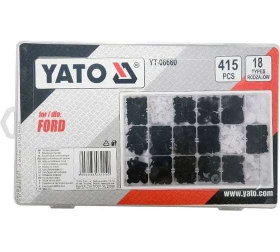 Изображение товара Набор автомобильного крепежа FORD 415 шт YATO YT-06660