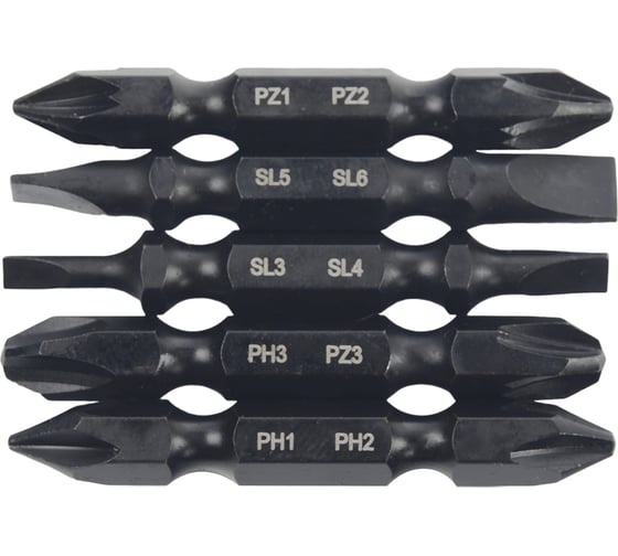 Изображение товара Набор бит для шуруповерта RAGE By VIRA магнитные двухсторонние 5 шт S2 PH1 x PH2 PZ1 x PZ2 PH3 x PZ3 Sl3 x Sl4 Sl5 x Sl6 50 мм 554175