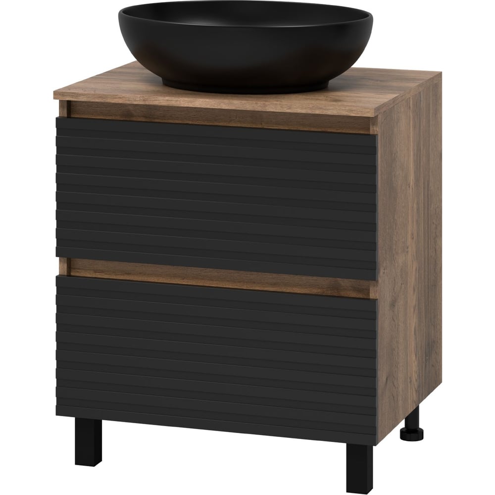 Изображение товара Тумба под раковину Brevita Dakota 60 черная - современная мебель для ванной
