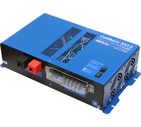 Изображение товара Инвертор СибКонтакт СибВатт 3512 преобразователь напряжения DC/AC, 12В/220В, 3500Вт ЦБ-00002597