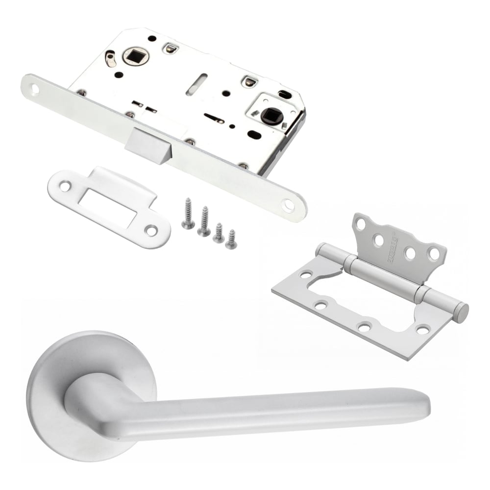 Изображение товара Комплект для межкомнатной двери PAULINIDOR 546-06 slim с ручками защелкой и петлями