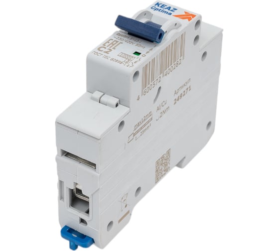 Изображение товара Автоматический модульный выключатель КЭАЗ 1п C 2А 10кА OptiDin BM63-1C2-10-УХЛ3 249271