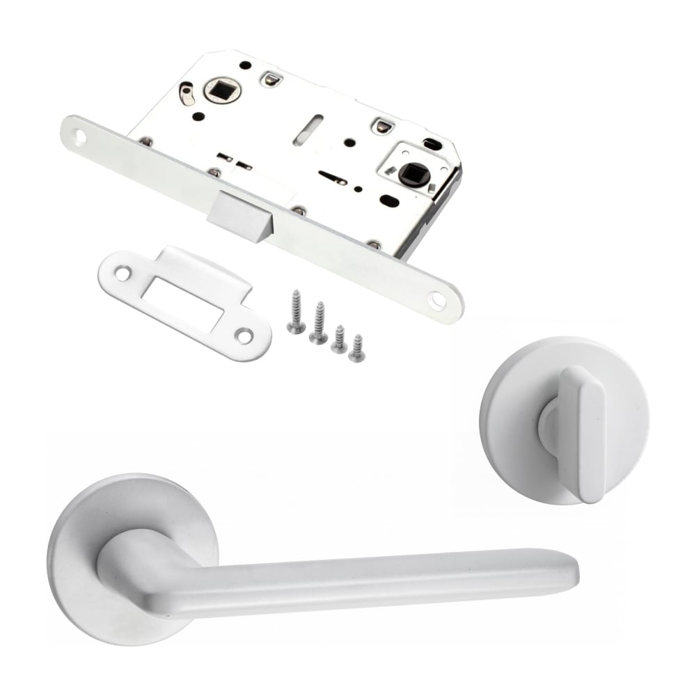 Изображение товара Комплект для межкомнатной двери PAULINIDOR ручки 546-06 slim, защитная защелка 96PL, завертка AL 06