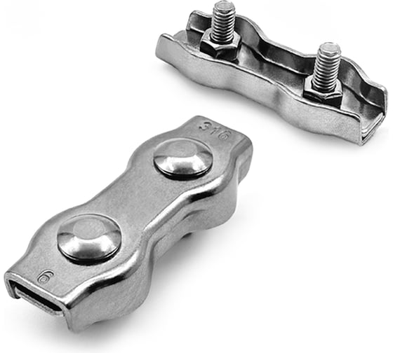 Изображение товара Нержавеющий зажим KREPFIELD 6 мм, дуплекс, art 8284, А4, 10 шт. 8284А4ЗАЖИМ6ММ-10