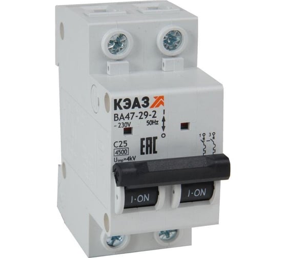 Изображение товара Автоматический модульный выключатель КЭАЗ ВА47-29-2C16-УХЛ3 (4.5кА) 318241