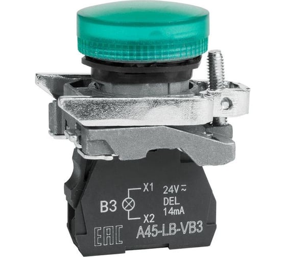 Изображение товара Сигнальная лампа КЭАЗ OptiSignal D22 C4-L-B3 зел. металл 24VAC/DC XB4BVB3 332175