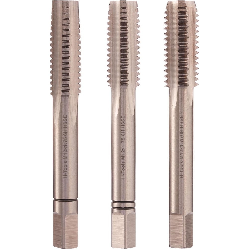 Изображение товара Набор метчиков из 3 шт. M12 1.75 мм DIN 352 HSS-E H-Tools