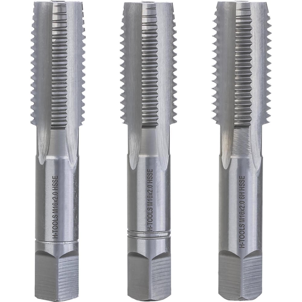 Изображение товара Набор метчиков из 3 штук H-Tools М16 шаг 2.0мм DIN352 HSSE