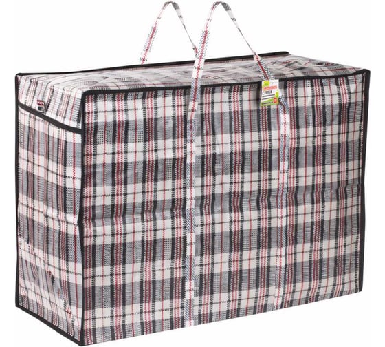 Изображение товара Хозяйственная сумка-баул ЛЮБАША полипропилен 80x60x35 см, 168 литров, черно-красная, 170 г/м2 604704