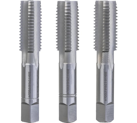 Изображение товара Набор метчиков из 3-х шт. H-Tools М18 шаг 2.5мм DIN352 HSSE 230180EHT