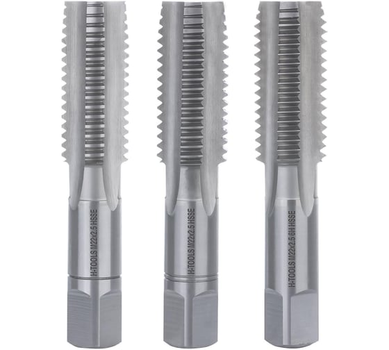 Изображение товара Набор метчиков из 3-х шт. H-Tools М22 шаг 2.5мм DIN352 HSSE 230220EHT