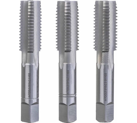 Изображение товара Набор метчиков из 3-х шт. H-Tools М18 шаг 2.5мм DIN352 HSS-G 230180HT