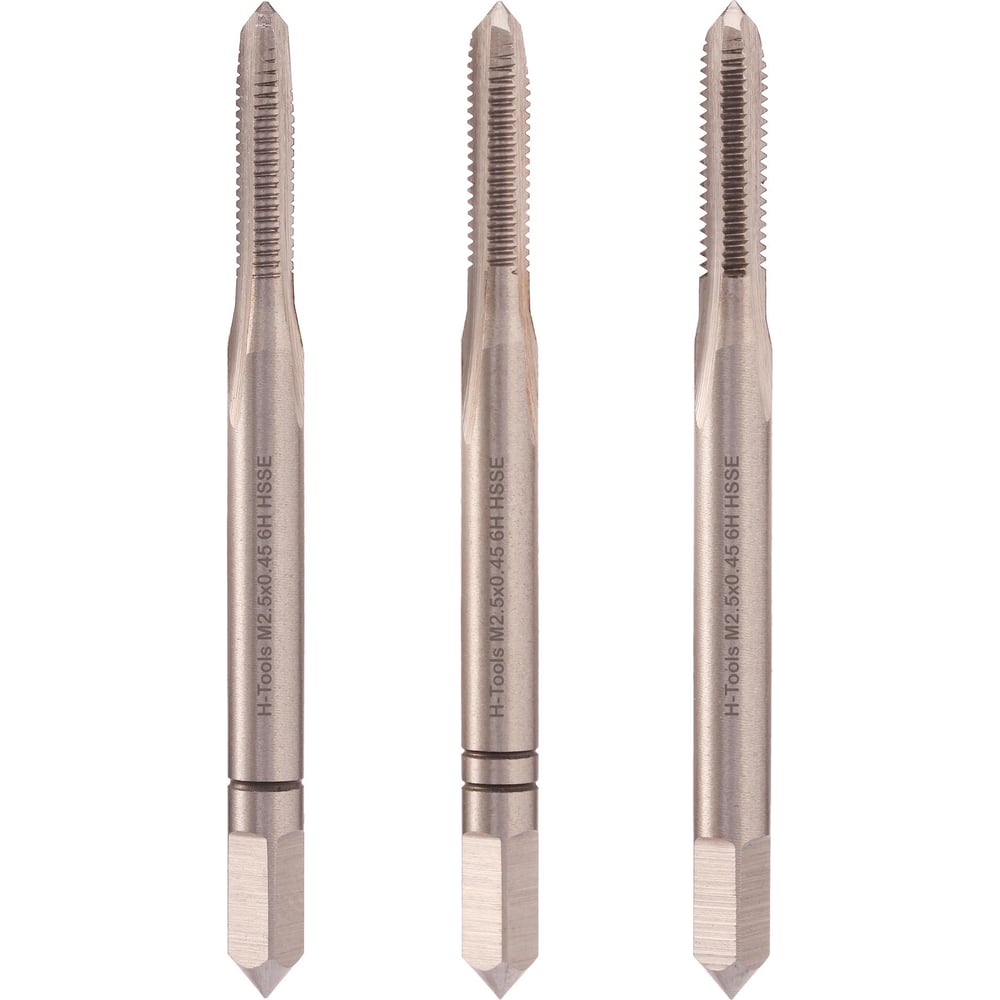Изображение товара Набор метчиков из 3 шт. H-Tools М2.5 шаг 0.45мм DIN352 HSSE