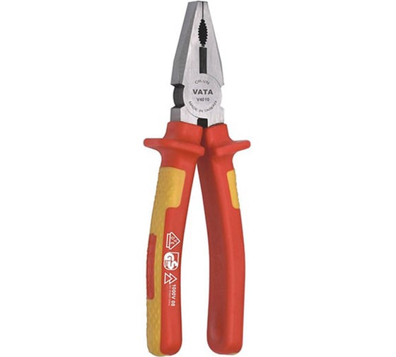 Изображение товара Комбинированные электрозащитные плоскогубцы VATA 6 160 мм V4010-06