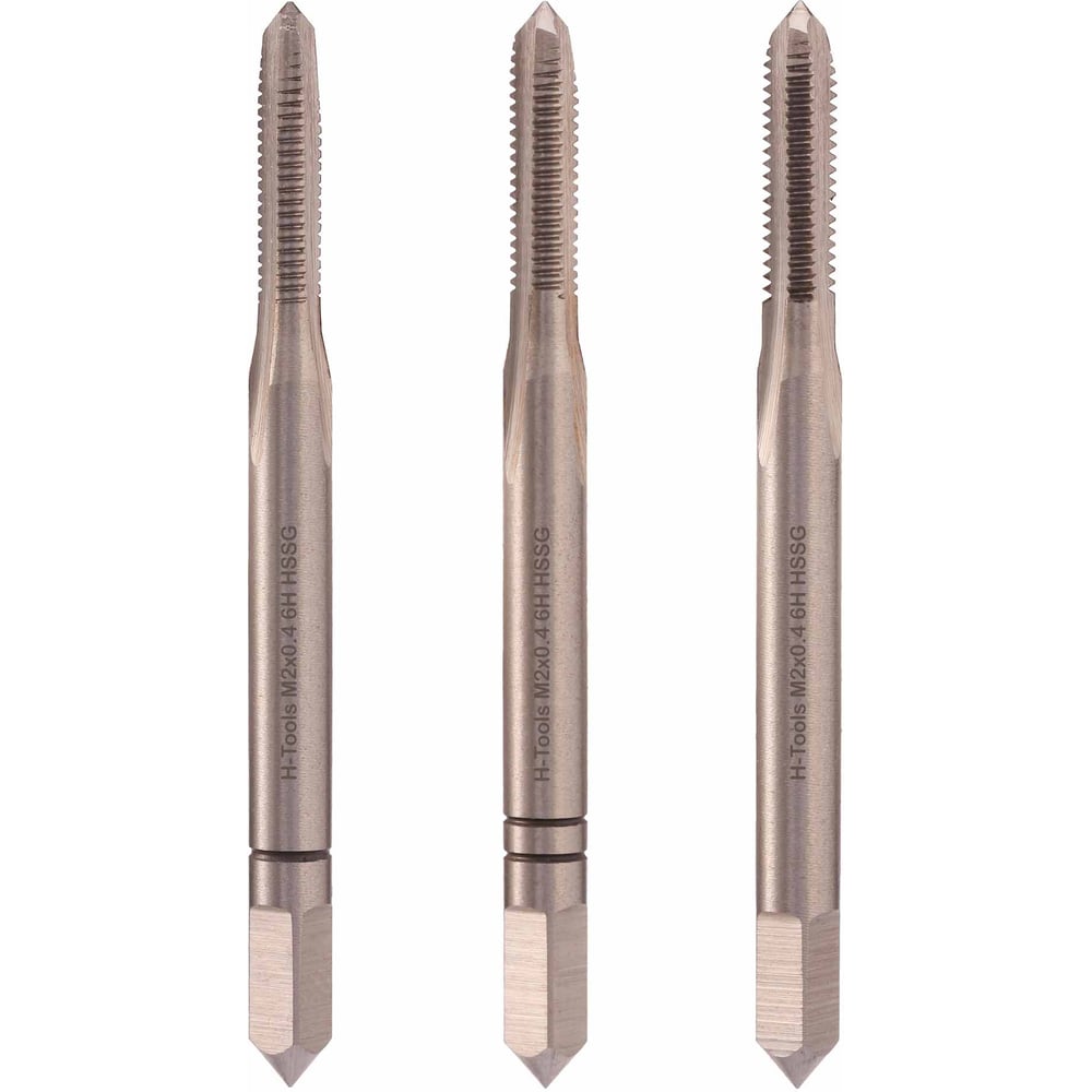 Изображение товара Набор метрических метчиков М2 шаг 0.4 мм H-Tools 3 шт DIN 352