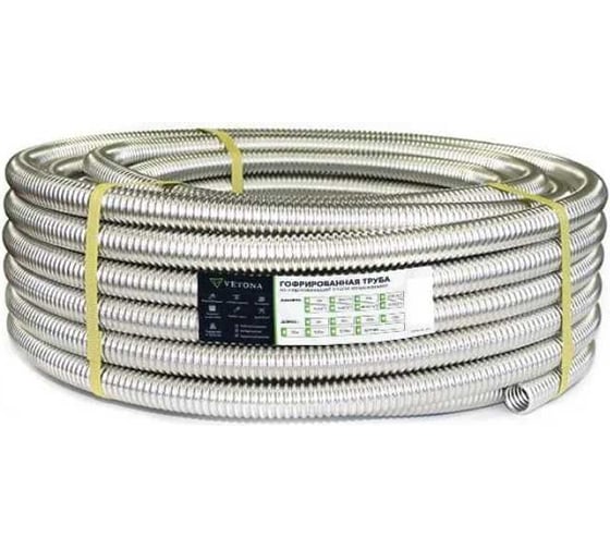 Изображение товара Гофрированная труба из нержавеющей стали VETONA 20а, отожженная, 10 м 095453