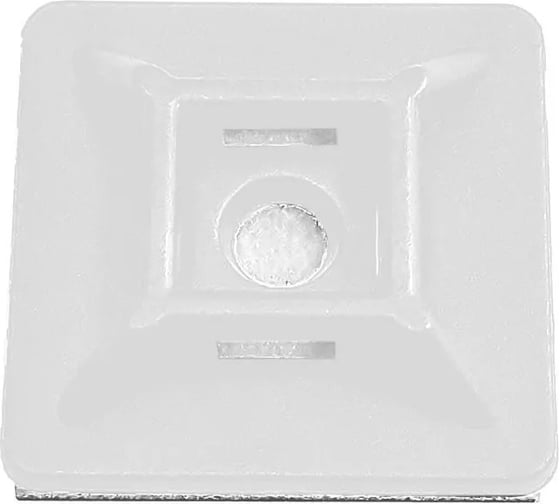 Изображение товара Самоклеящаяся монтажная площадка DORI 20x20 мм, с монтажным отверстием (пмс-о), белая, 100 шт. 46592