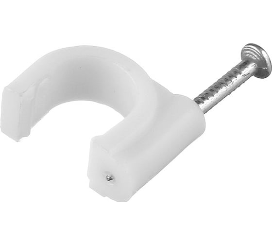 Изображение товара Скоба для круглого кабеля DORI 6 мм, белая, 100 шт. 41085