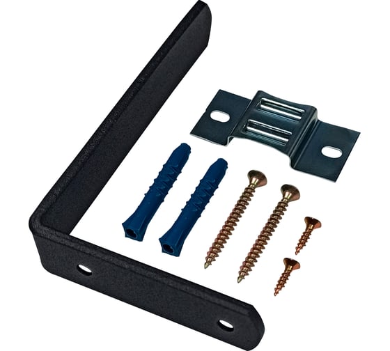 Изображение товара Стеновой держатель для шины Эскар металл, 12 см, черный 20812