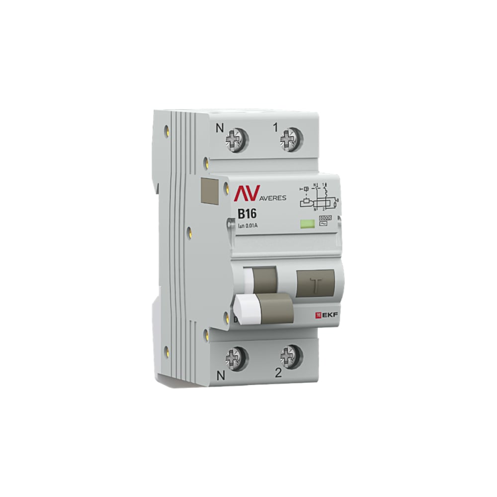 Изображение товара Автоматический выключатель дифференциального тока EKF DVA-6 1P+N 16А 10мА