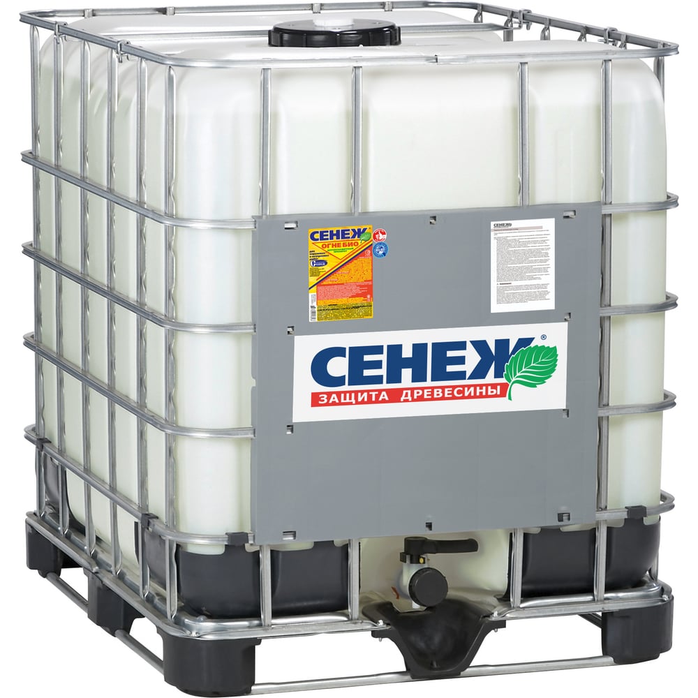 Изображение товара Огнебио СЕНЕЖ еврокуб 1000 кг - средство для огнебиозащиты внутренних и универсальных поверхностей