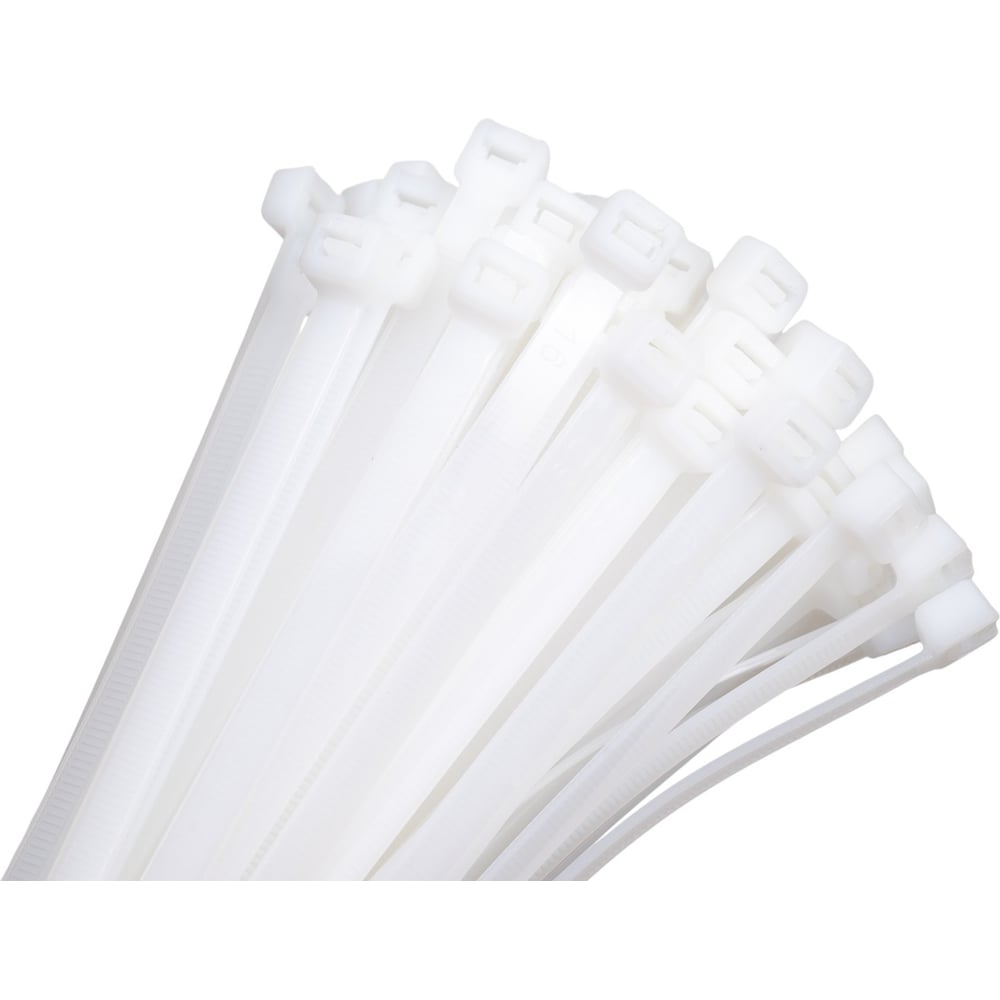 Изображение товара Пластиковые стяжки Cablexpert 250 мм х 7.6 мм, белые, 100 шт. NYT-250x7.6