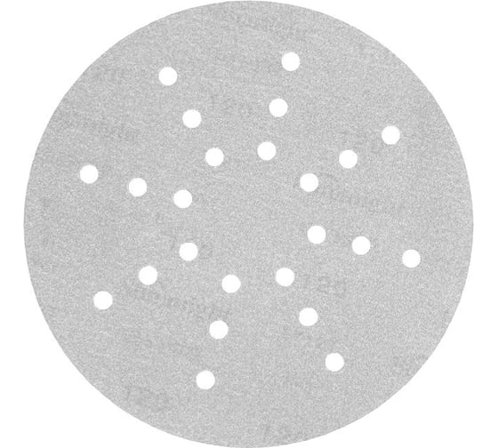 Изображение товара Шлифовальный круг Roxtop White 225 мм, на липучке, 24 отв., белесый, P60, 50 шт RoxelPro 154305