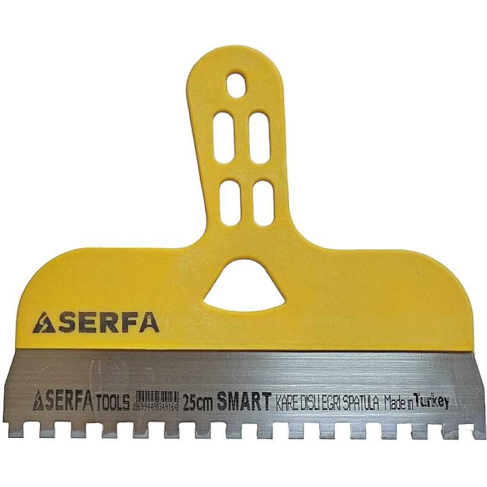 Зубчатый шпатель Serfa шпатель зубчатый лом 300 мм зуб 6 мм нержавеющая сталь