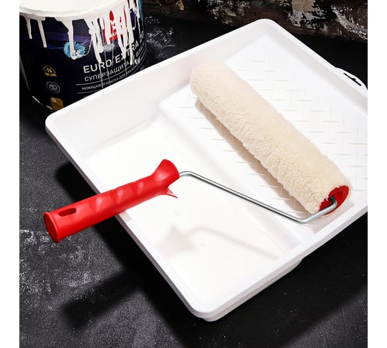 Изображение товара Малярный набор для всех ЛКМ REXANT (валик  + ванночка) 89-0036-2