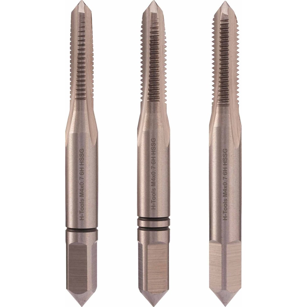 Изображение товара Набор метчиков H-Tools М4 0.7мм DIN 352 3 шт. HSS-G ручной