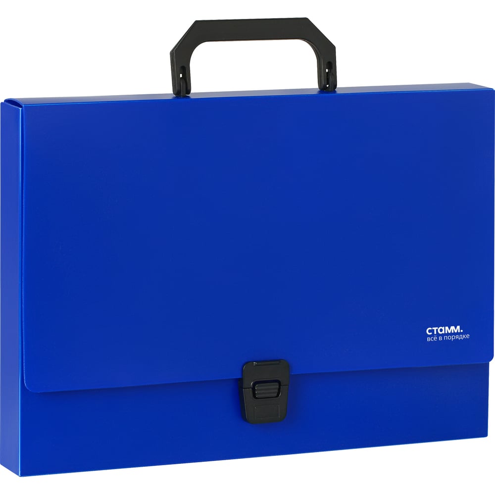 Изображение товара Папка-портфель СТАММ 1 отделение А4 пластик с замком синий