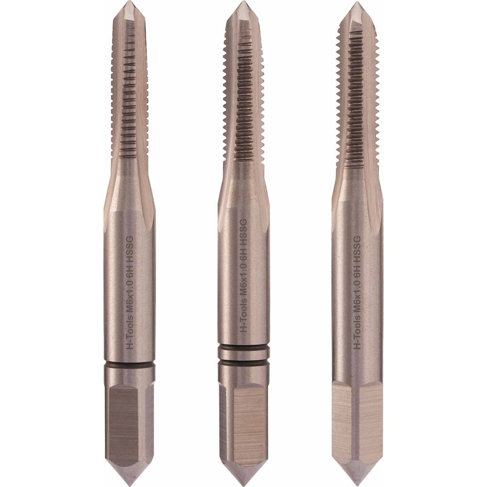 Изображение товара Набор метчиков H-Tools М6 шаг 1.0мм DIN352 HSS-G 3 шт