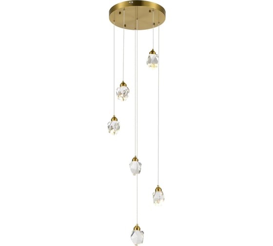 Изображение товара Подвесной светильник ST luce золотистый/прозрачный led 6x3w 3000k, SL6114.203.06