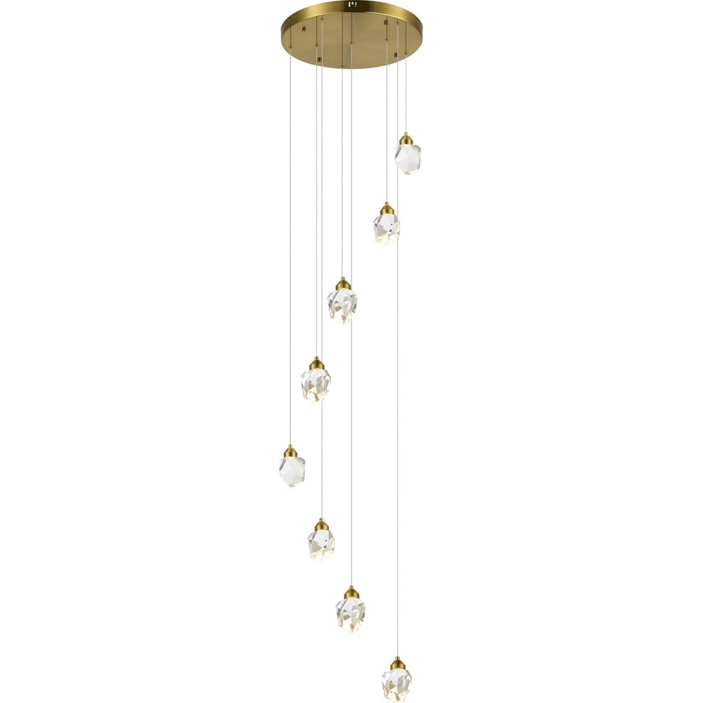 Подвесной светильник ST luce золотистый/прозрачный led 8x3w 3000k, SL6114.203.08