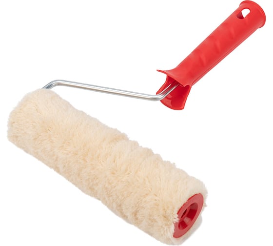 Изображение товара Валик REXANT натуральный бесшовный мех, ворс 12мм, ширина ролика 180мм, диам. 42мм, бюгель 6мм 89-0035