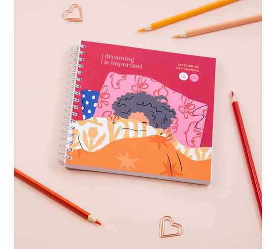 Изображение товара Скетчбук MESHU 60 листов, 150х150 мм, Pleasure, на гребне, soft-touch, 120 г/м MS_44874