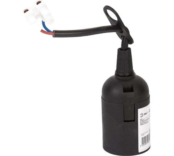 Изображение товара Патрон с клеммной колодкой ЭРА Е27, пластик, черный Б0043677