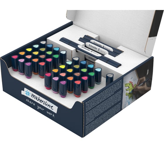 Изображение товара Набор двухсторонних маркеров-кистей Schneider "Twinmarker Paint-It" 52 предмета, на водной основе, кисть/пулевидный ML04010902