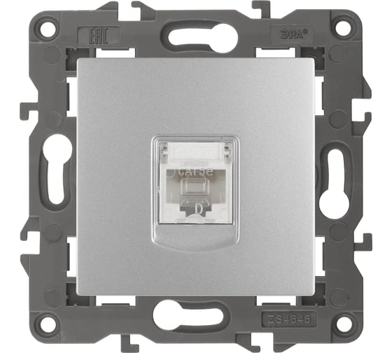 Изображение товара Розетка ЭРА 14-3107-03 RJ45, IP20, алюминий Б0034304