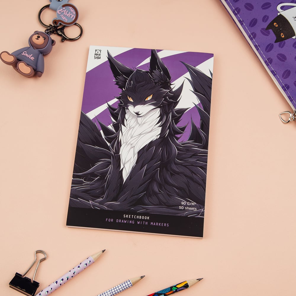Изображение товара Скетчбук для рисования маркерами MESHU Anime cat A5 50 листов склейка