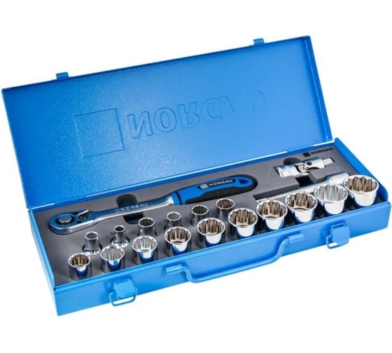 Изображение товара Набор дюймовых головок NORGAU 1/2" 19 шт, ND1919-A5/16-1.1/4, 063792819