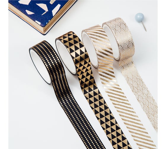 Изображение товара Набор клейких декоративных лент MESHU Golden shine, 4 шт. MS_36919